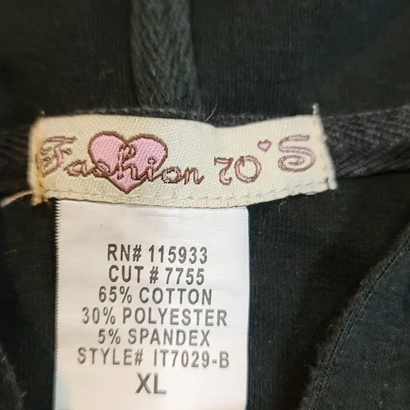 Custom-made MIKAYLA crystal basketball youth XL black hooded jacket Like New - Picture 5 of 6